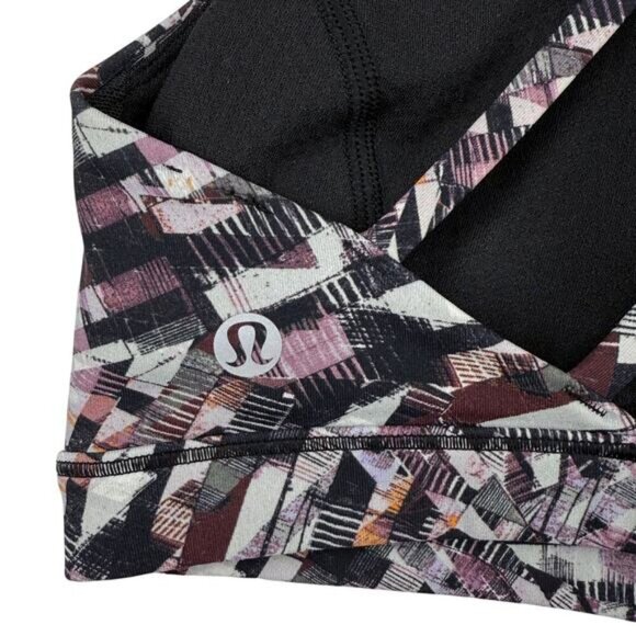 LULULEMON Free To Be Serene Bra Light Support C/D Cup 4 Kaleidoscopic Pink Multi - Picture 6 of 7